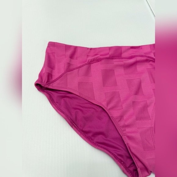 Nani Flamingo Rip Curl Pink Mid High-Waist Bikini Bottom - M - Picture 4 of 10
